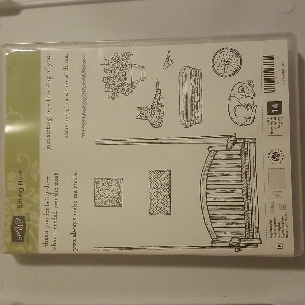 Stampin Up Sitting Here clear mount stamp set.